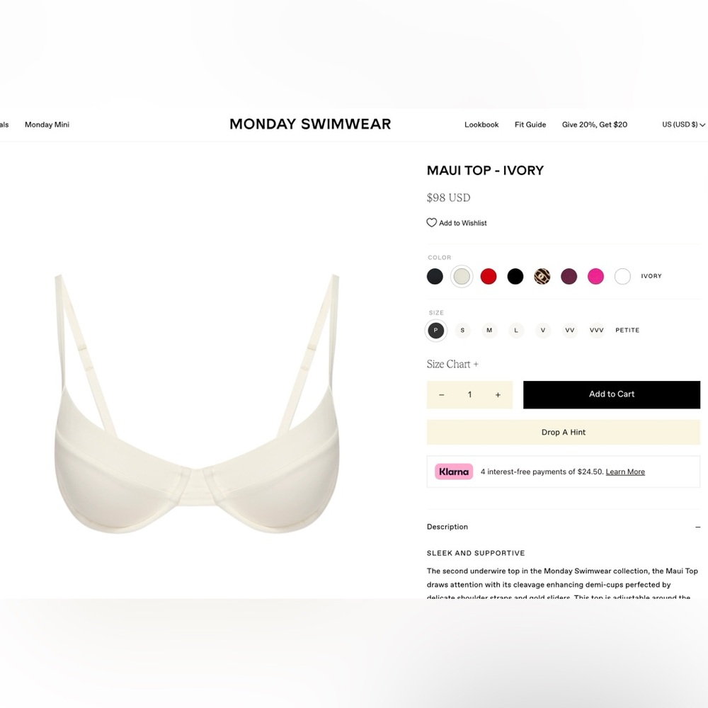 ISO Monday Swimwear Maui Top - Ivory